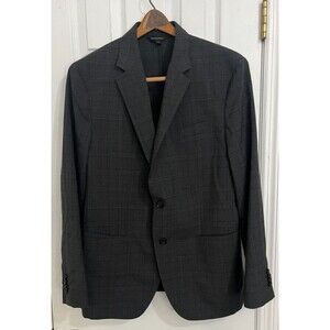 Size-Large Banana Republic Wool Blend Blazer 42S Gray Windowpane Sport Coat